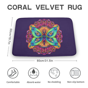 Butterfly Coral Velvet Rug