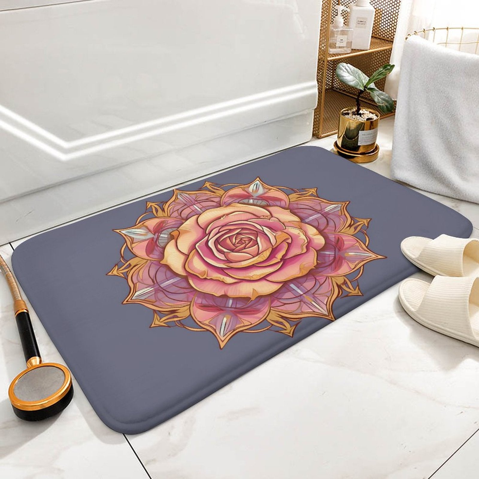 Rose Coral Velvet Rug