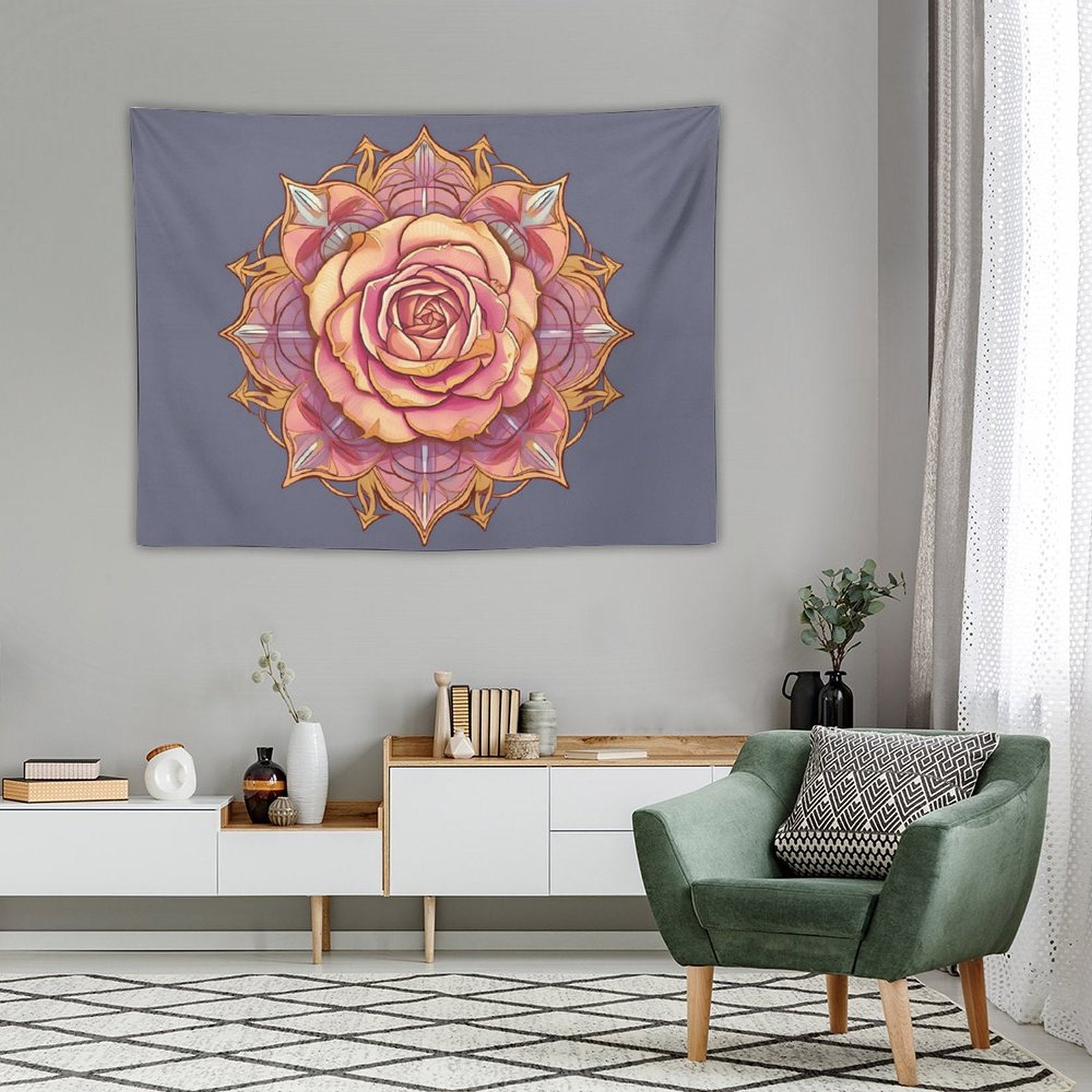Tapiz de pared de rosas