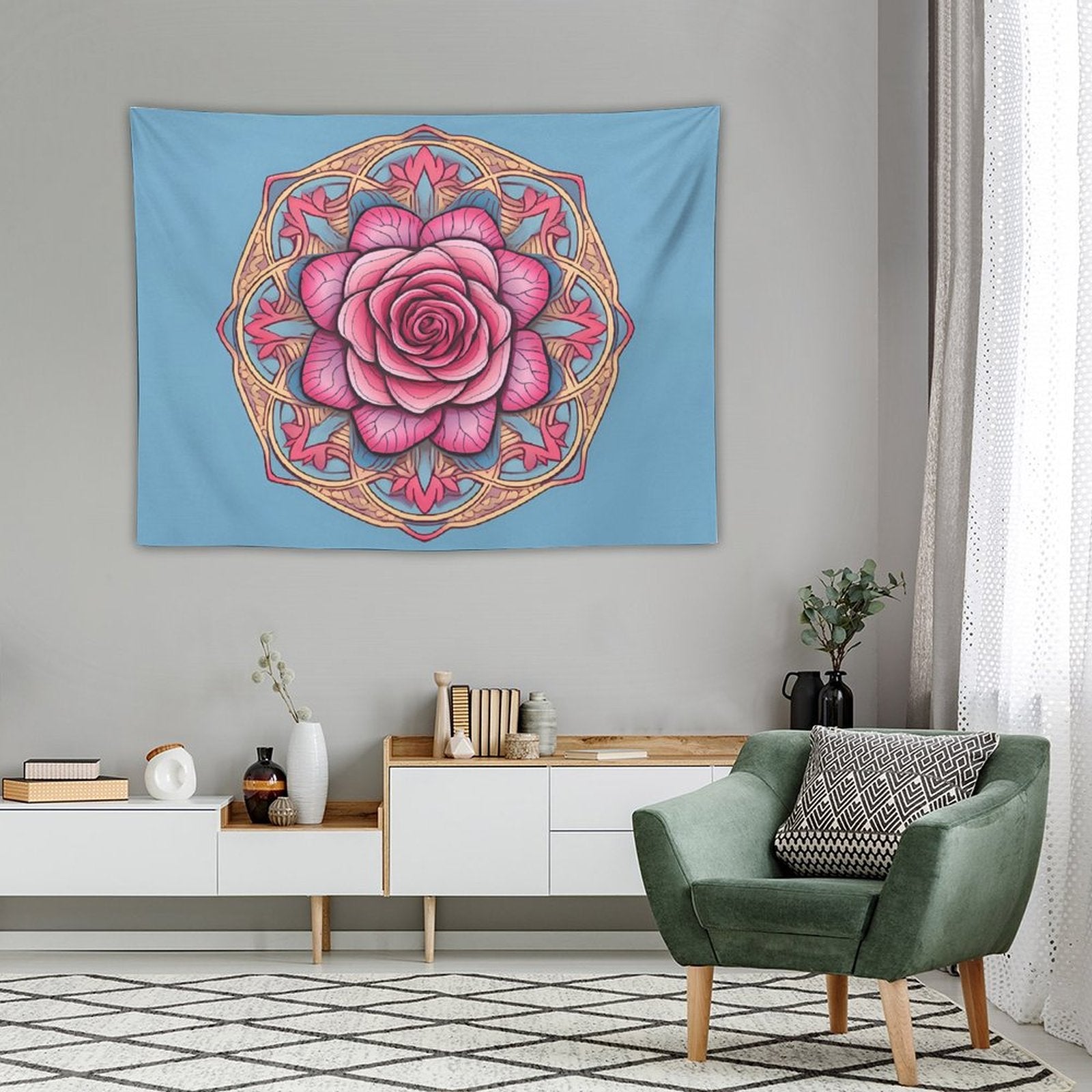 Tapiz de pared de rosas