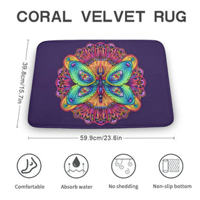 Butterfly Coral Velvet Rug