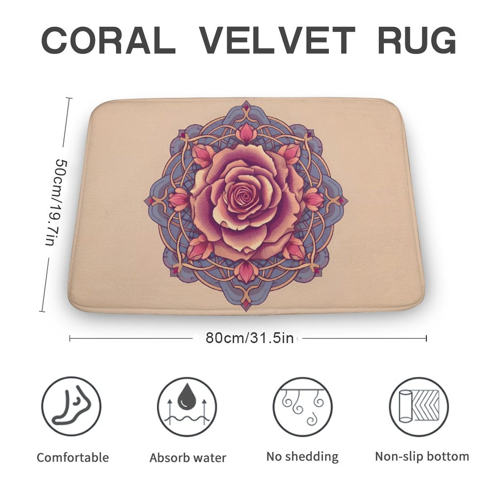 Rose Coral Velvet Rug