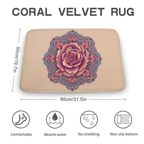 Rose Coral Velvet Rug