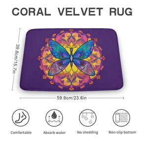 Butterfly Coral Velvet Rug