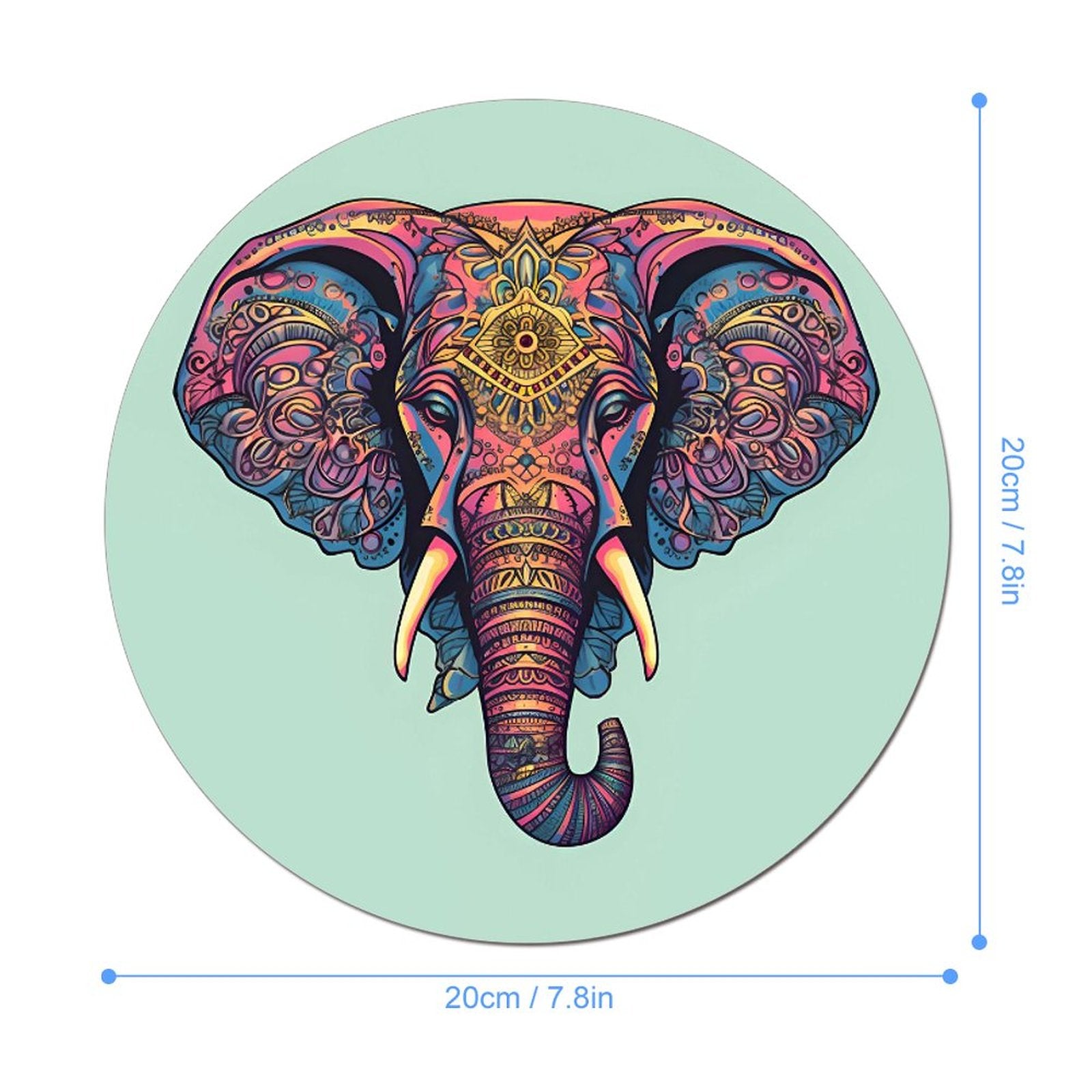 Elephant Round Mouse Pad