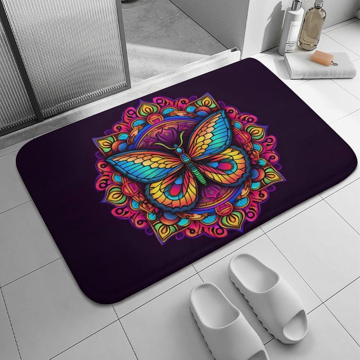 Butterfly Coral Velvet Rug