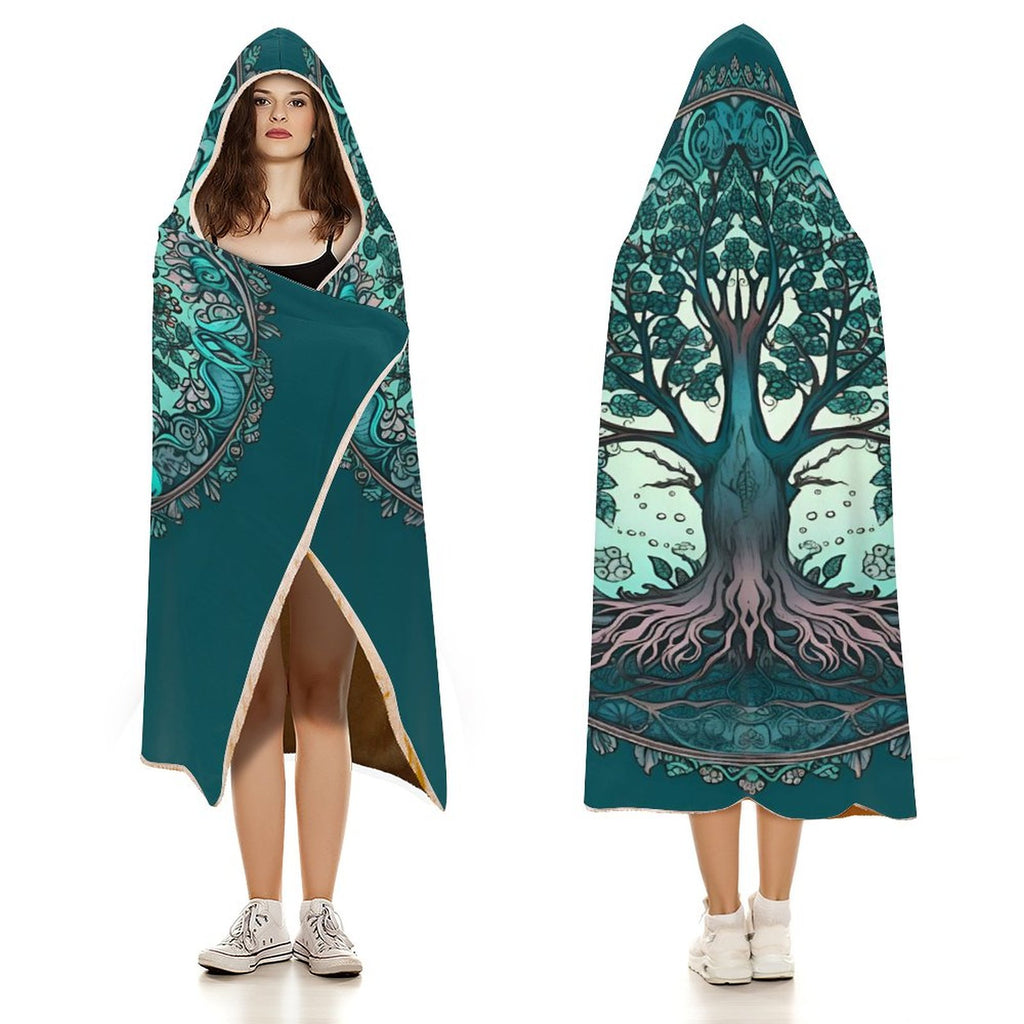 Manta con capucha de árbol