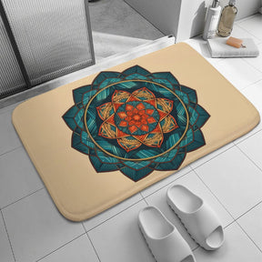 Geometric Coral Velvet Rug