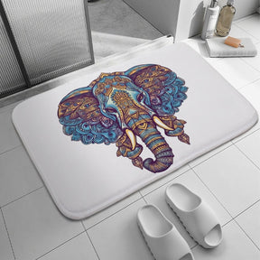 Elephant Coral Velvet Rug