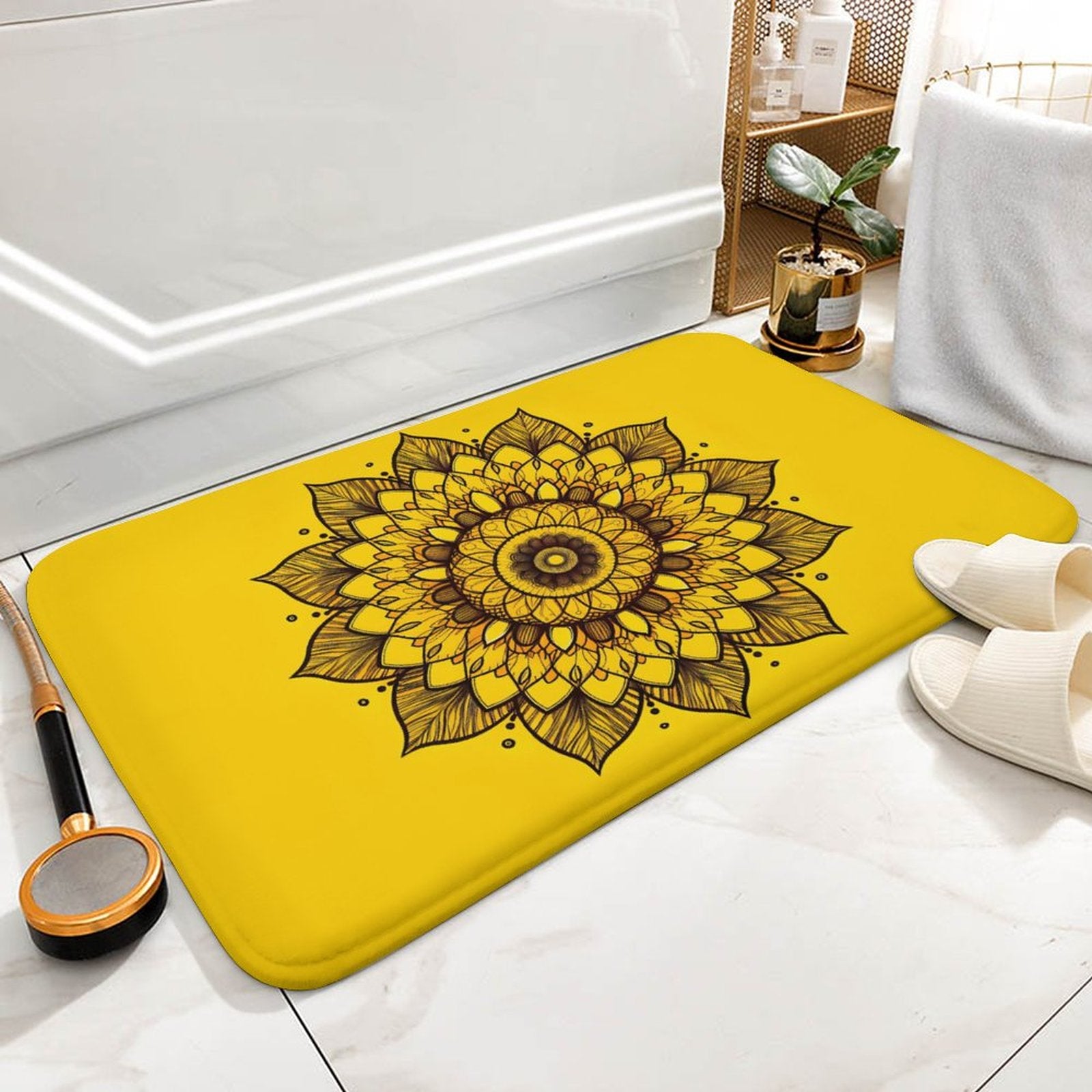 Sunflower Coral Velvet Rug