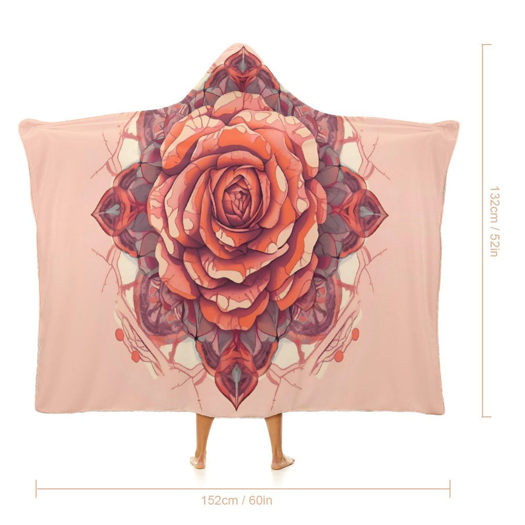 Manta con capucha de rosas