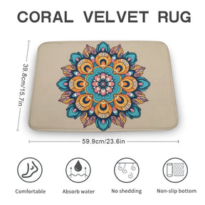 Flower Coral Velvet Rug