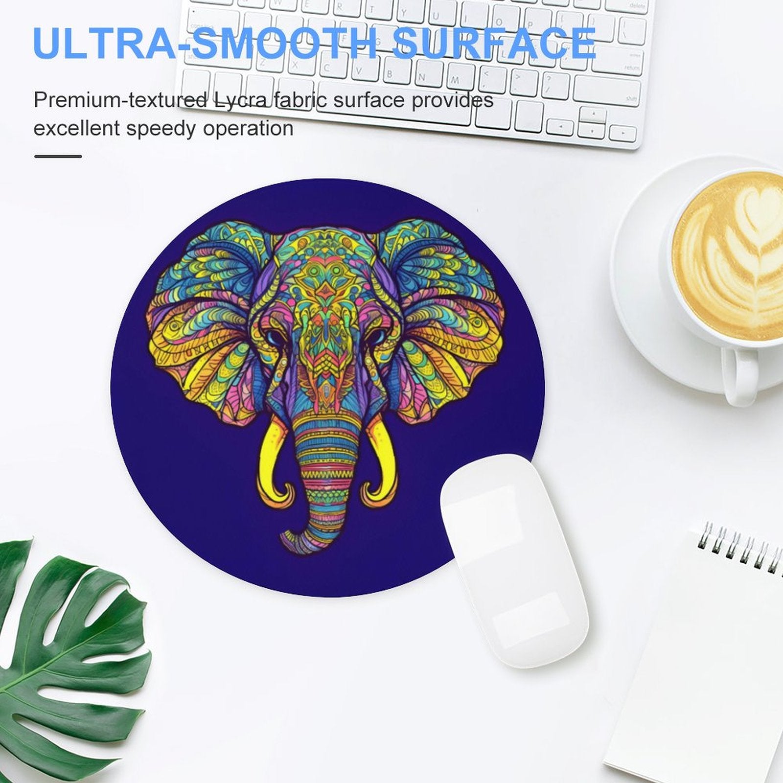 Elephant Round Mouse Pad