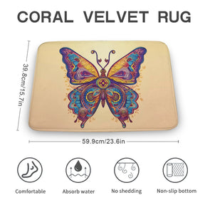 Butterfly Coral Velvet Rug