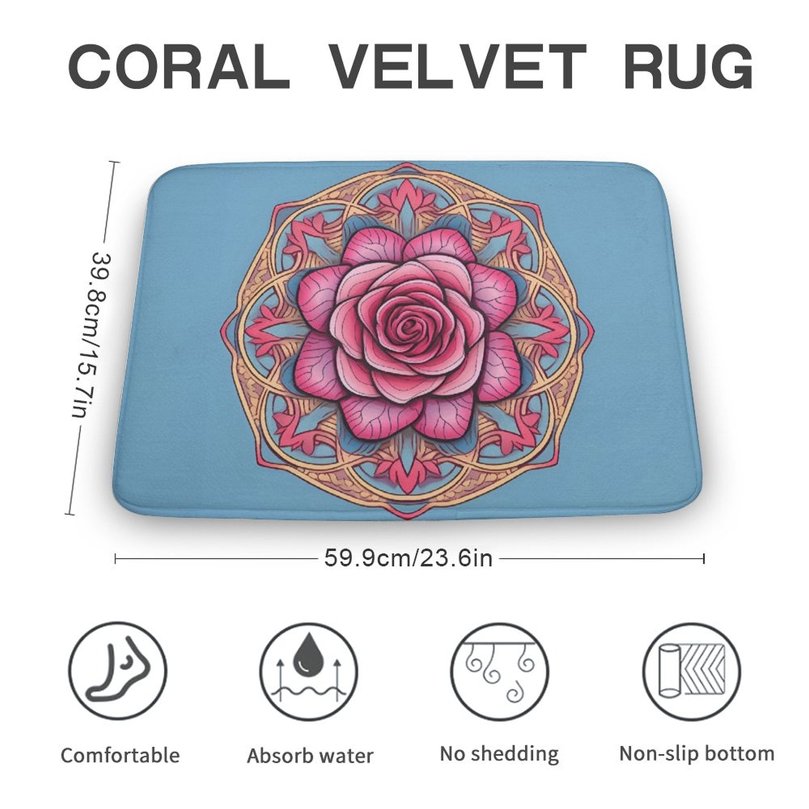 Rose Coral Velvet Rug