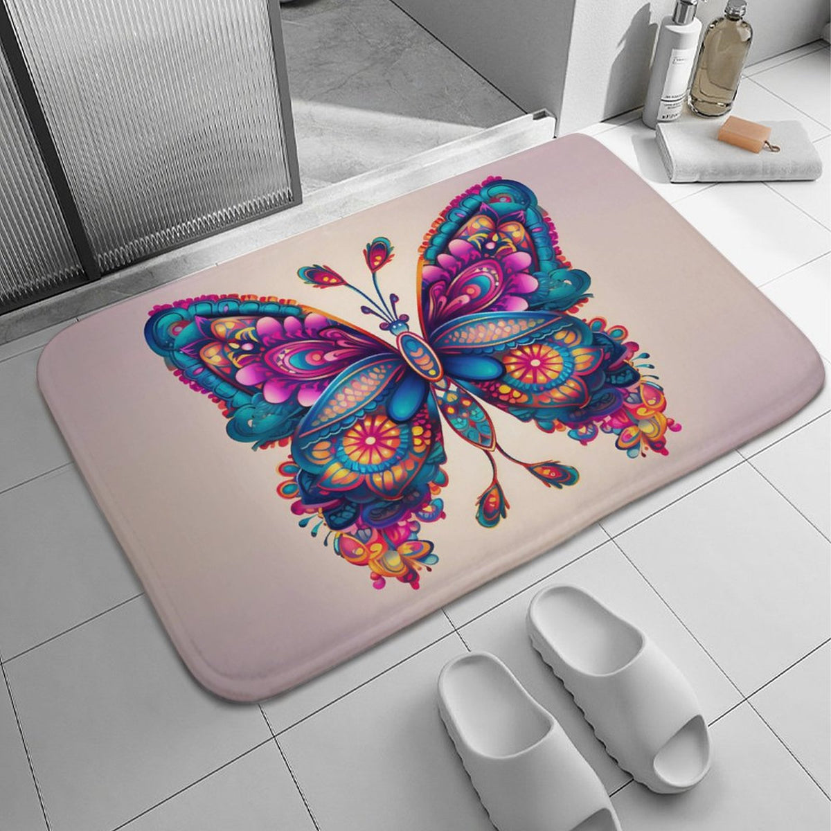 Butterfly Coral Velvet Rug