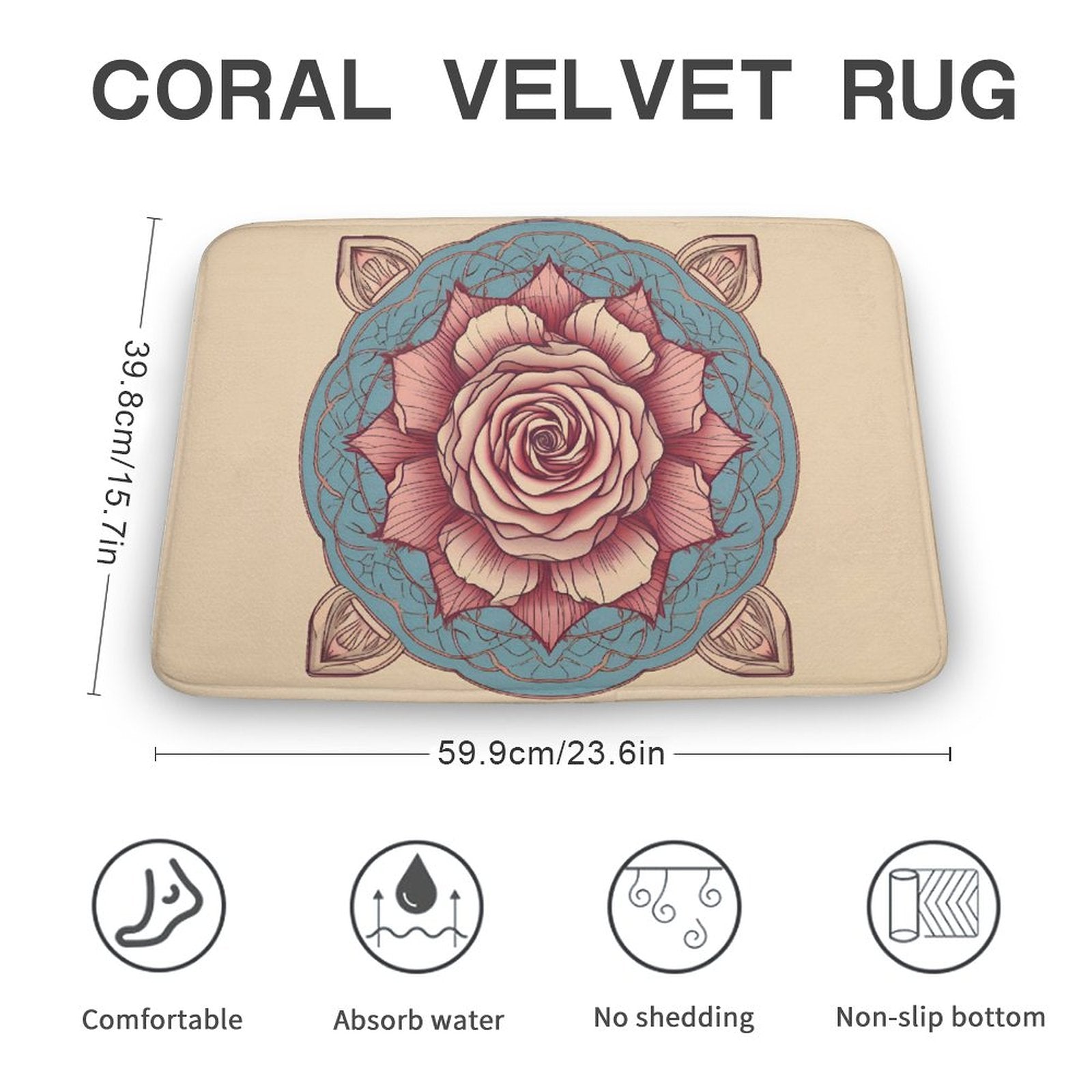 Rose Coral Velvet Rug