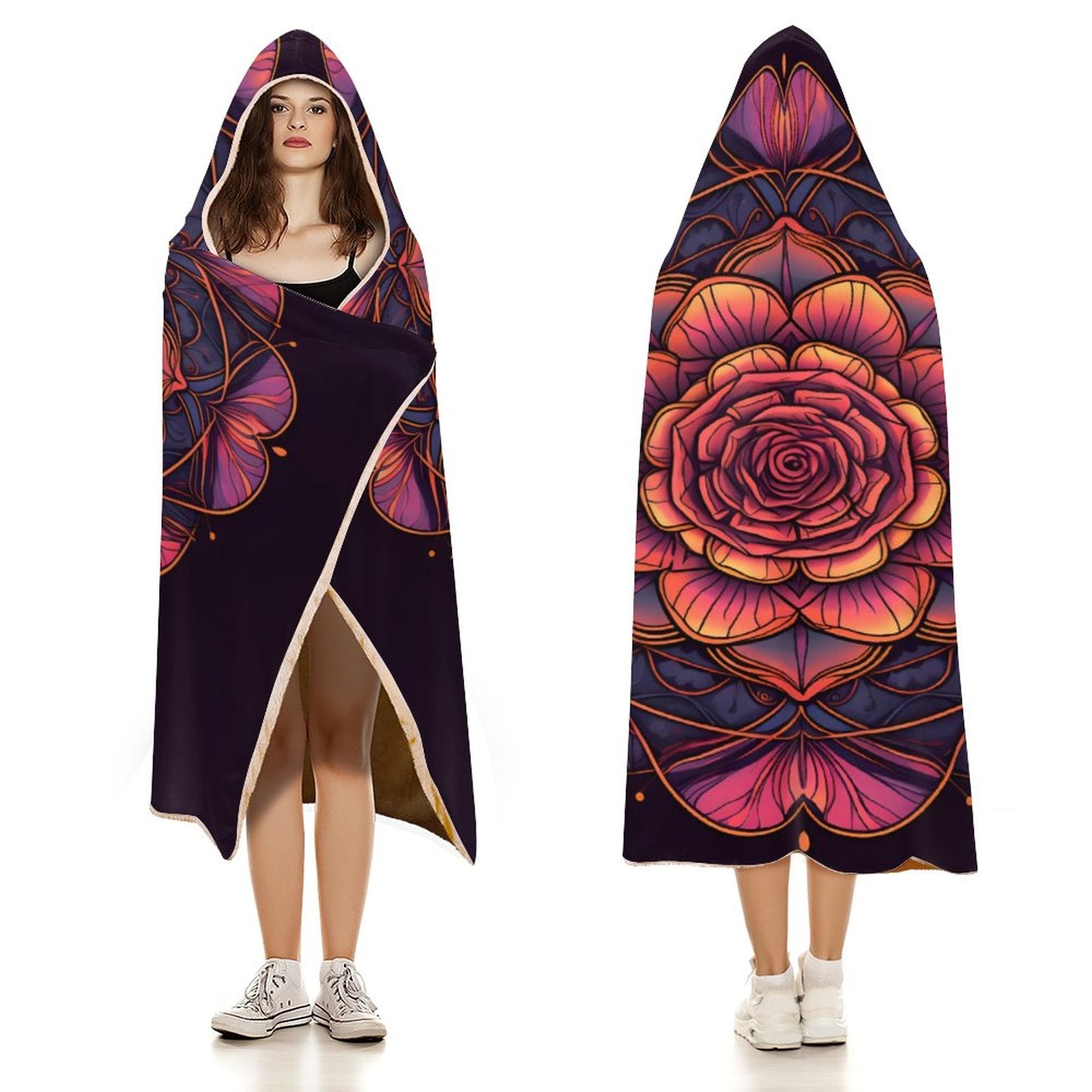 Rose Hooded Blanket