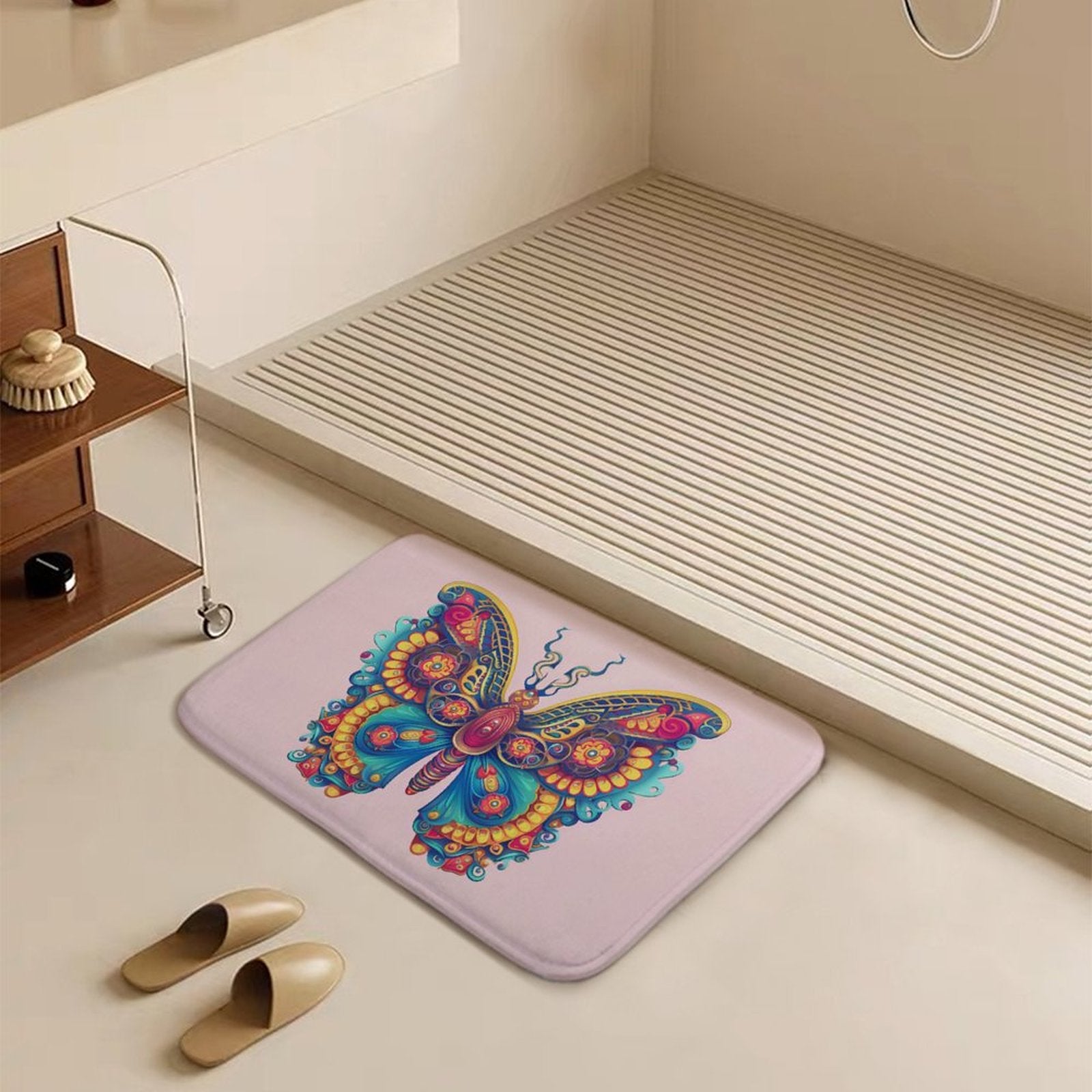 Butterfly Coral Velvet Rug