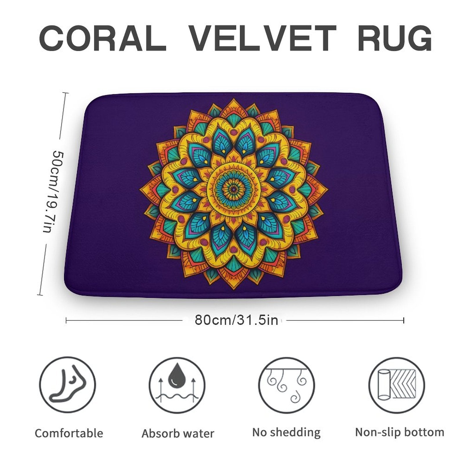 Sunflower Coral Velvet Rug