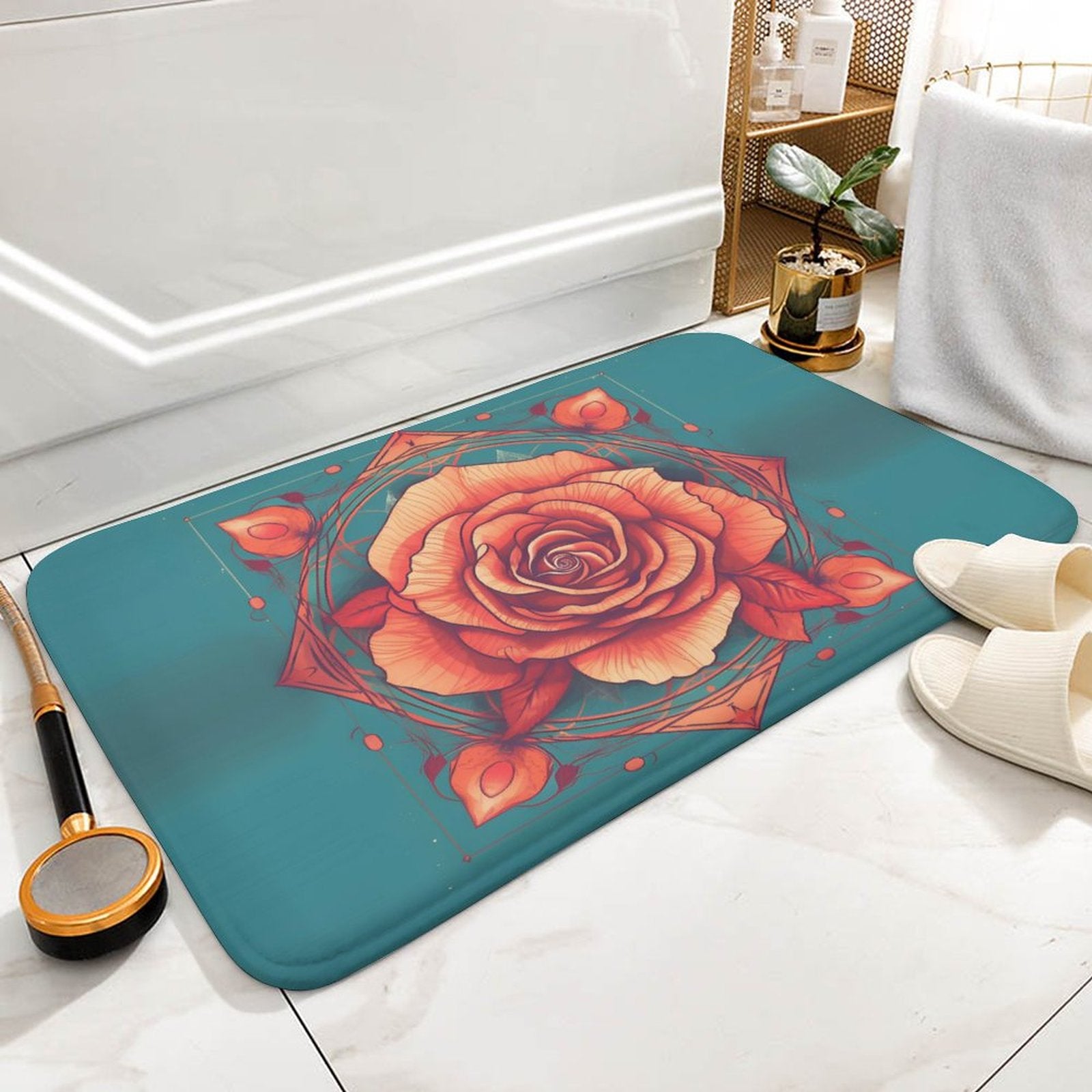 Rose Coral Velvet Rug