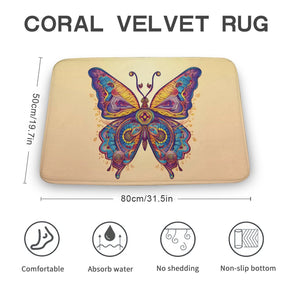 Butterfly Coral Velvet Rug