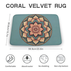 Lotus Coral Velvet Rug