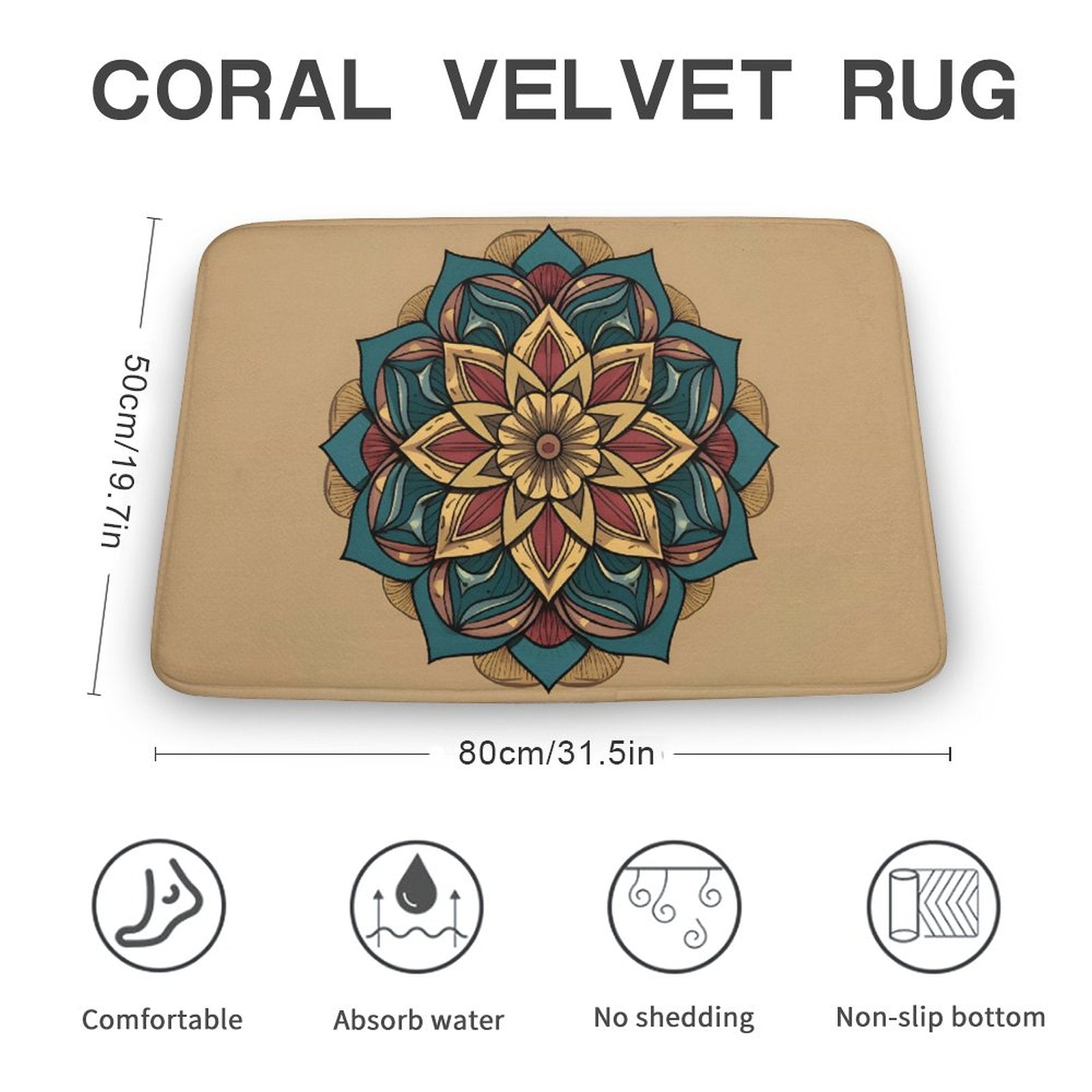 Lotus Coral Velvet Rug