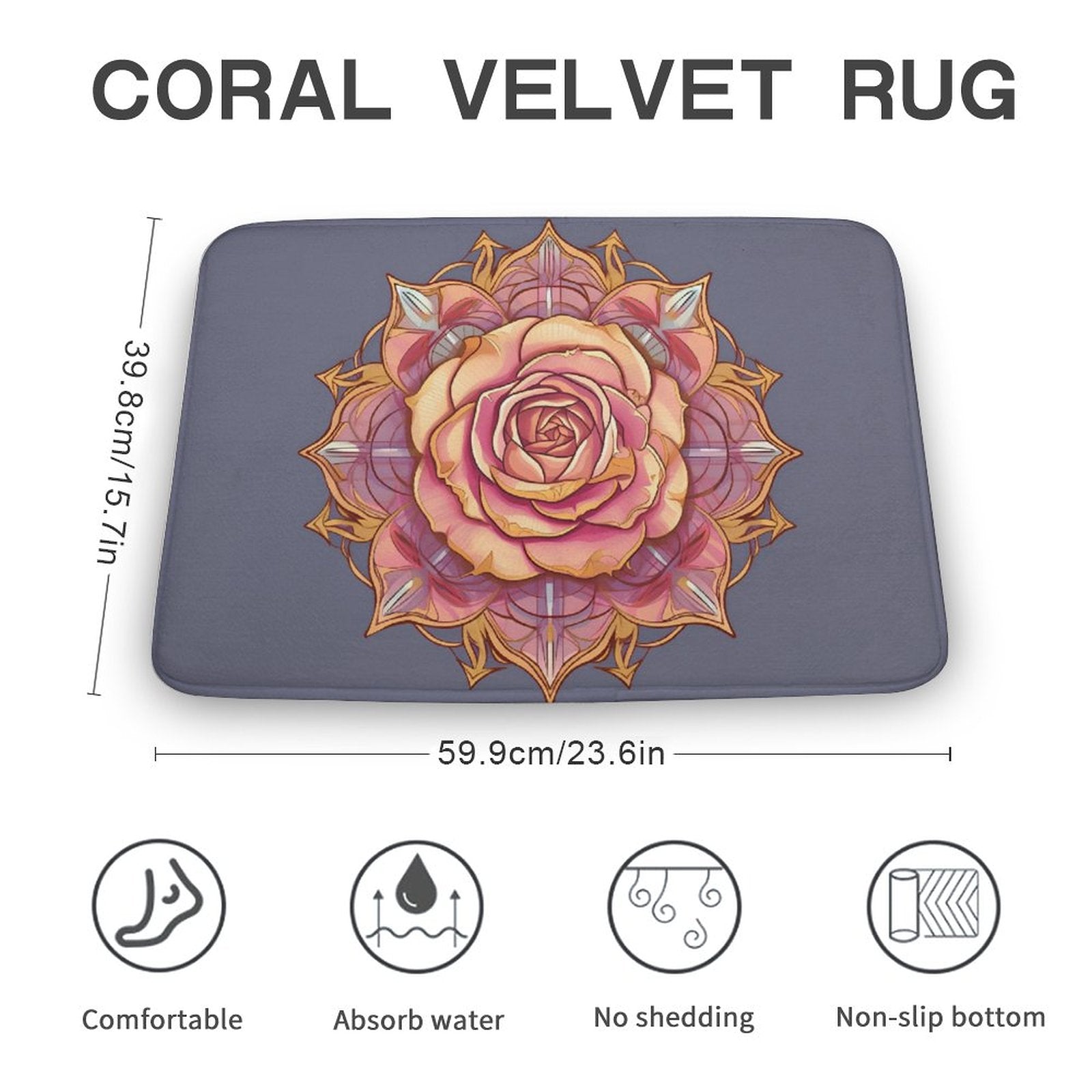 Rose Coral Velvet Rug