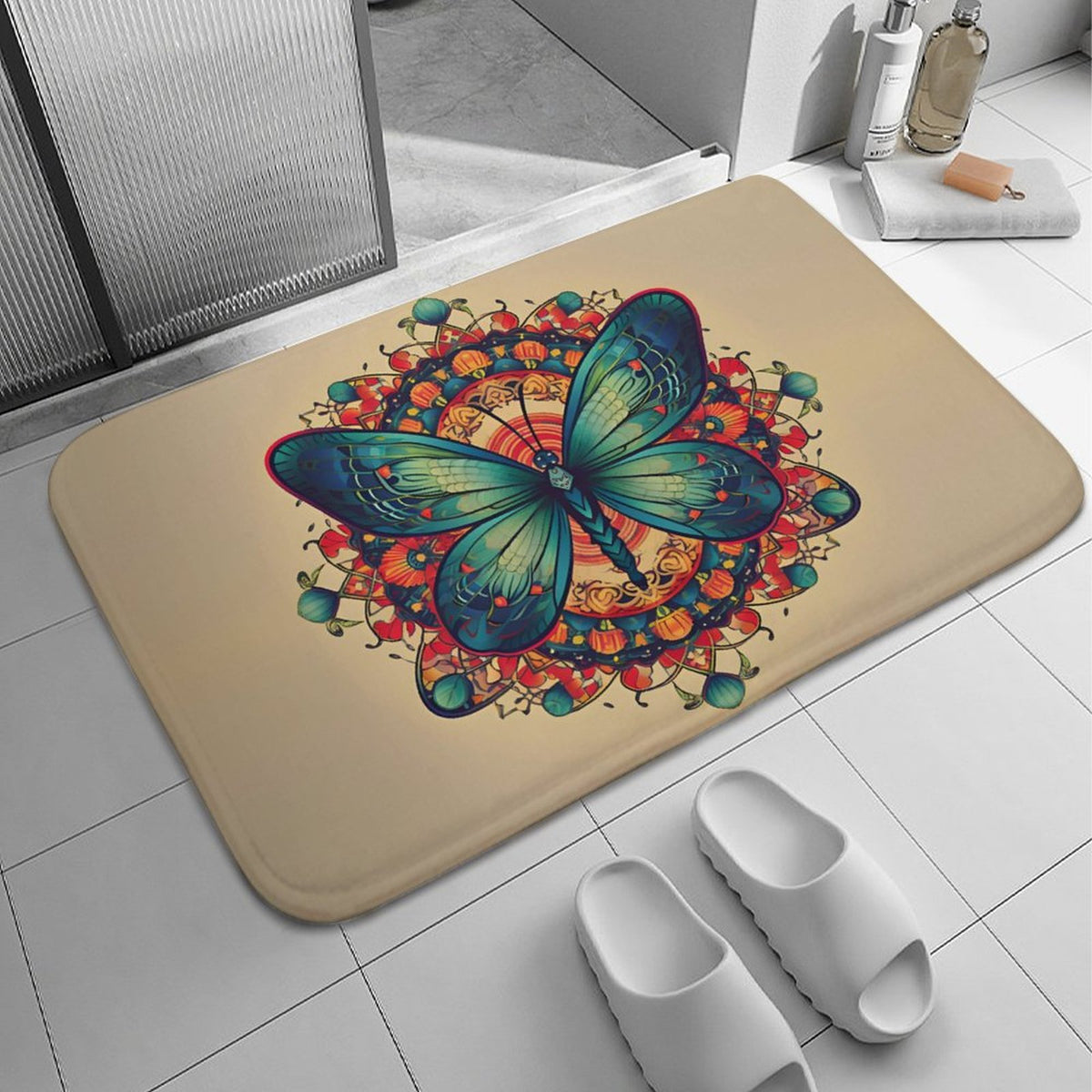 Butterfly Coral Velvet Rug