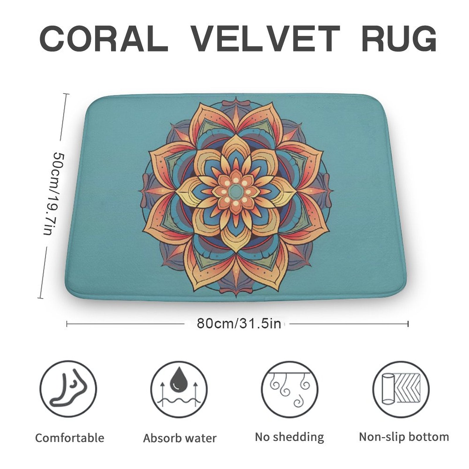 Lotus Coral Velvet Rug