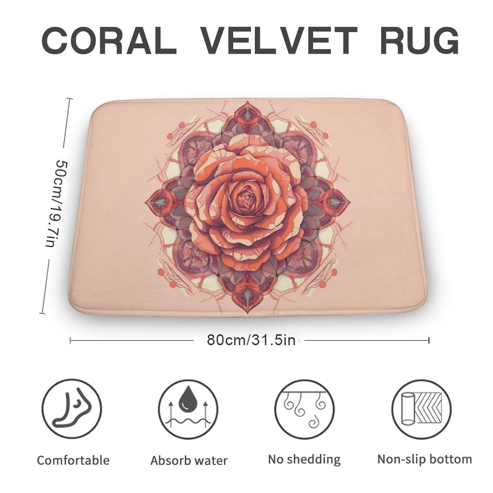 Rose Coral Velvet Rug