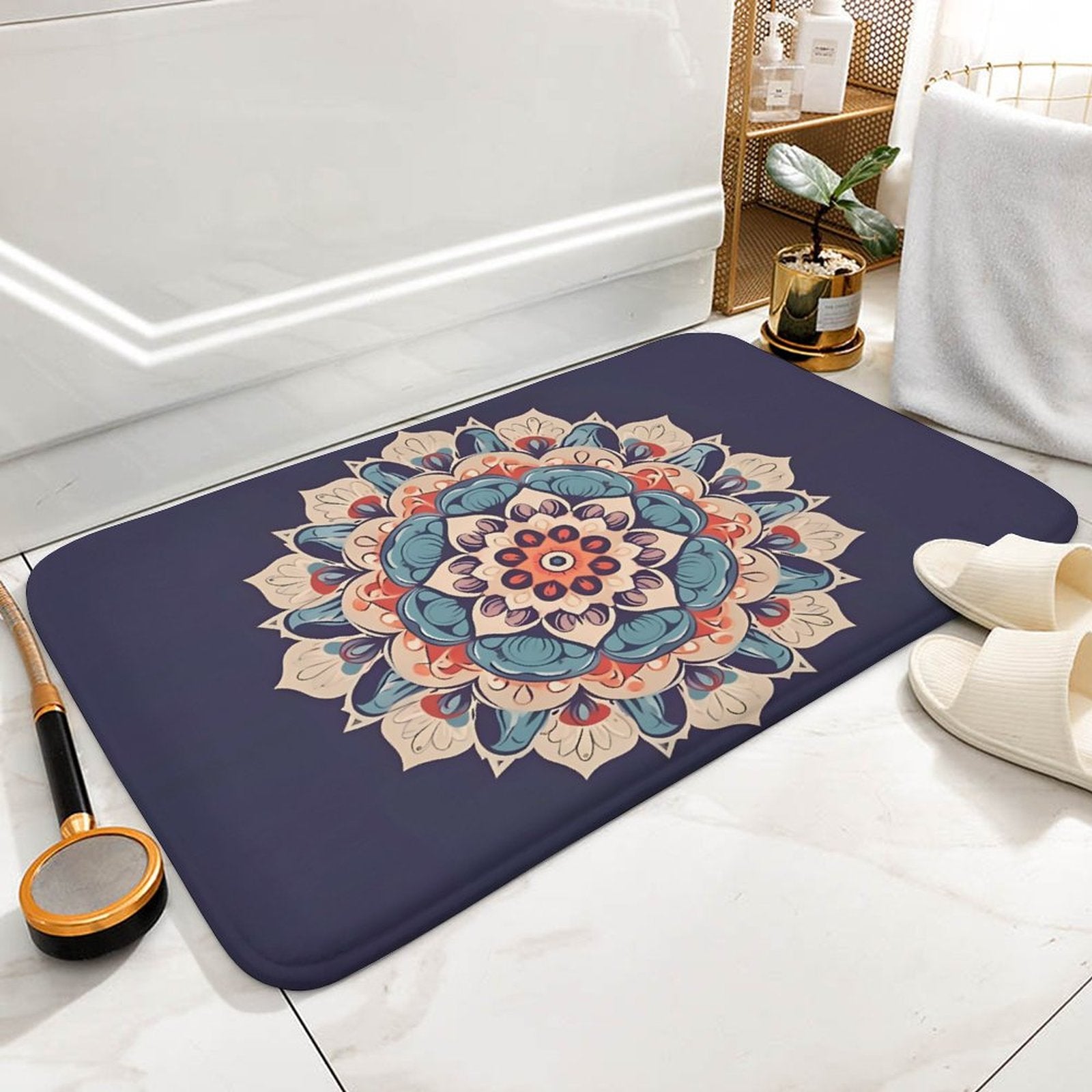 Flower Coral Velvet Rug