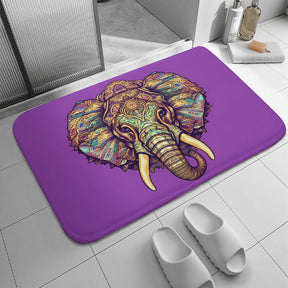 Elephant Coral Velvet Rug