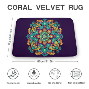 Flower Coral Velvet Rug