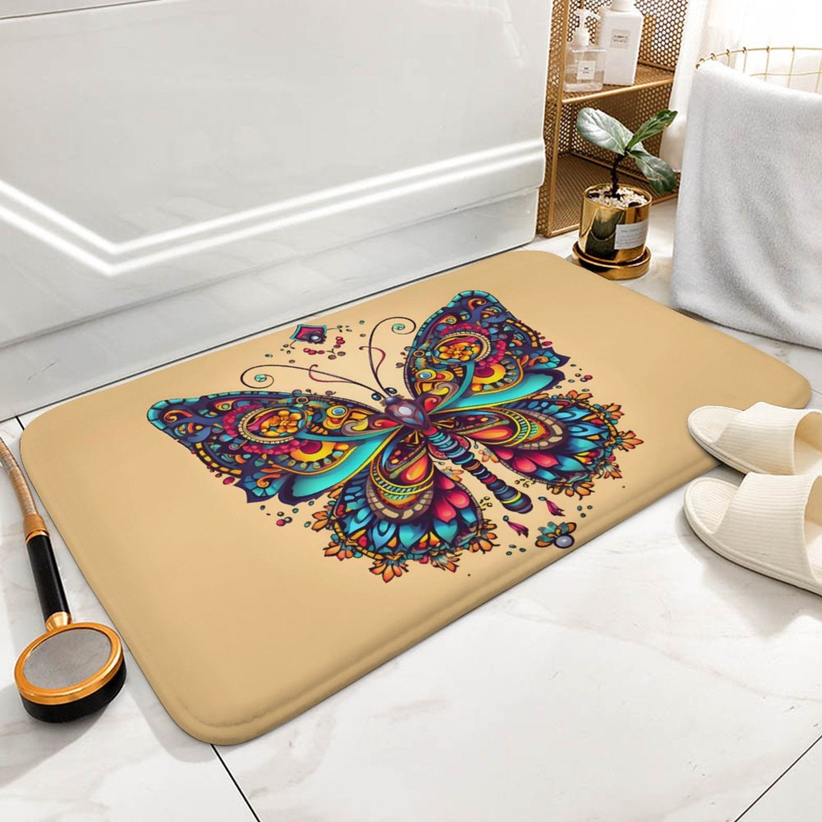 Butterfly Coral Velvet Rug