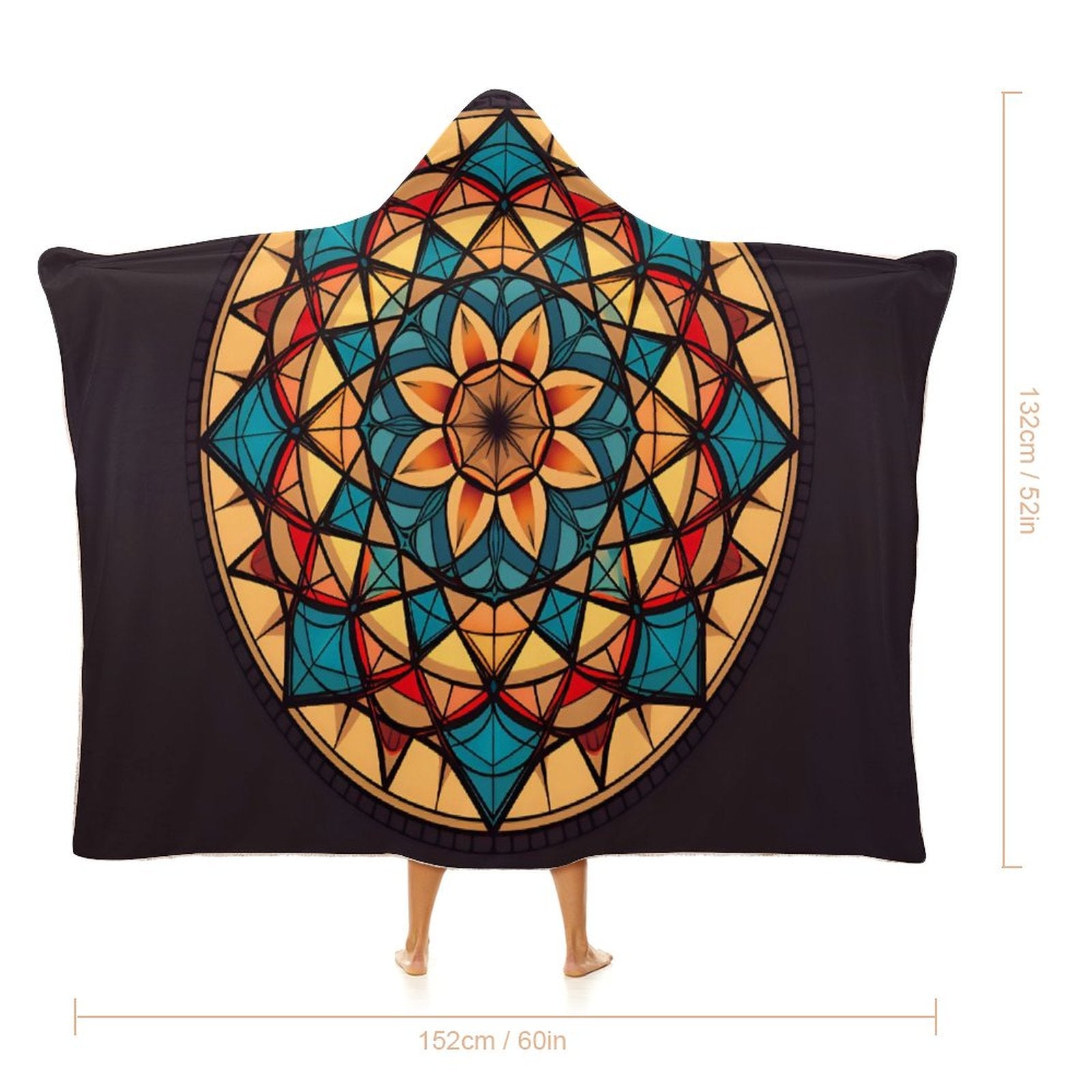 Manta con capucha geométrica