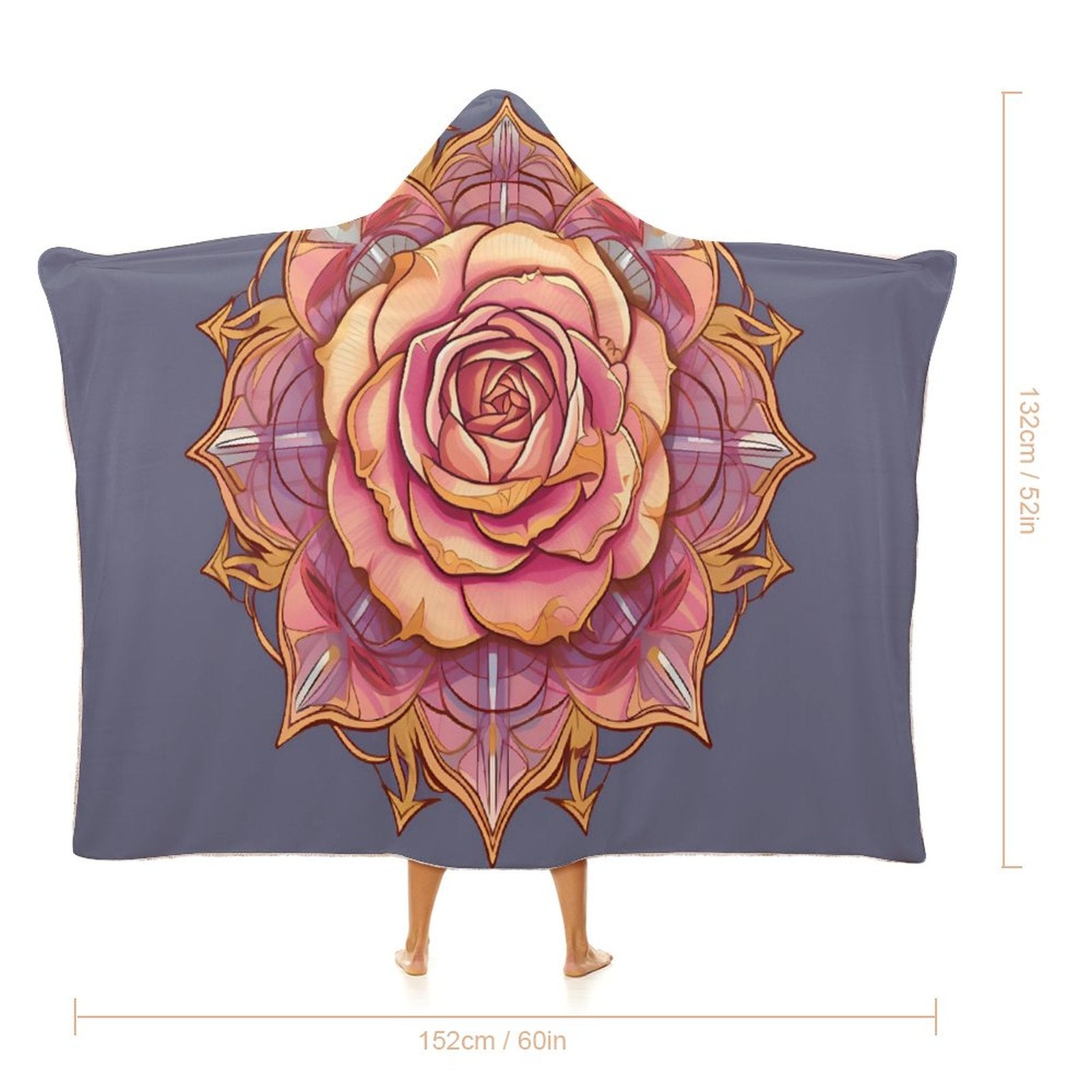 Manta con capucha de rosas