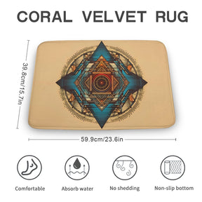 Geometric Coral Velvet Rug