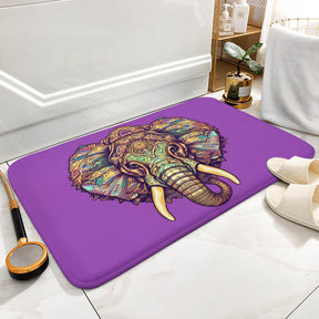 Elephant Coral Velvet Rug