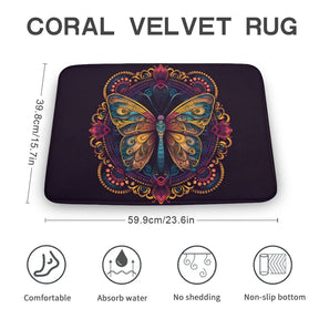 Butterfly Coral Velvet Rug