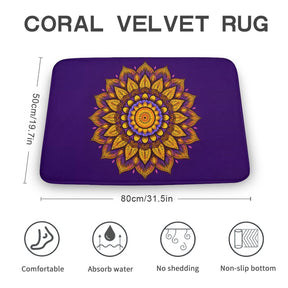 Sunflower Coral Velvet Rug