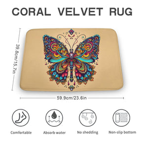 Butterfly Coral Velvet Rug