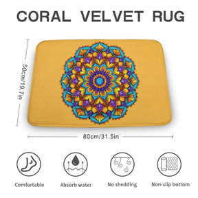 Sunflower Coral Velvet Rug