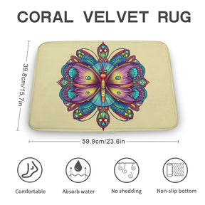 Butterfly Coral Velvet Rug