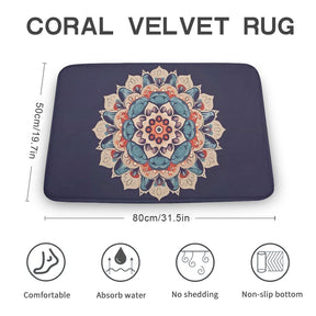 Flower Coral Velvet Rug