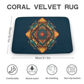 Geometric Coral Velvet Rug