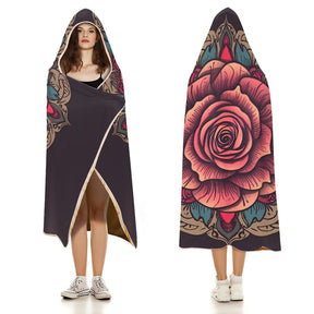 Rose Hooded Blanket