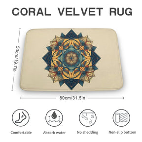 Geometric Coral Velvet Rug