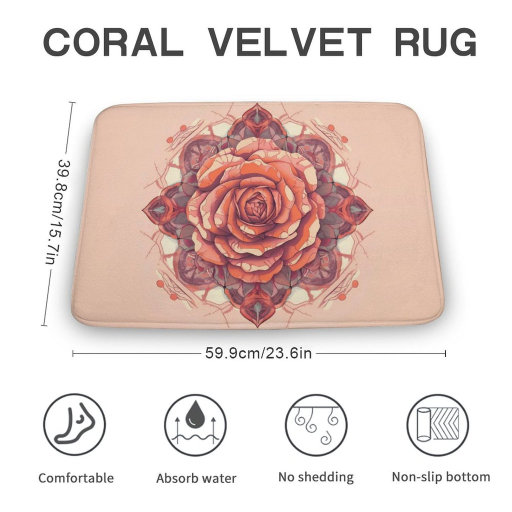 Rose Coral Velvet Rug